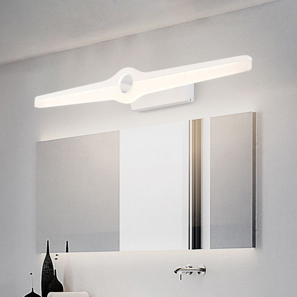 Modern metal acrylic Leigh wall lamp in bathroom