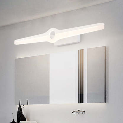 Modern metal acrylic Leigh wall lamp in bathroom