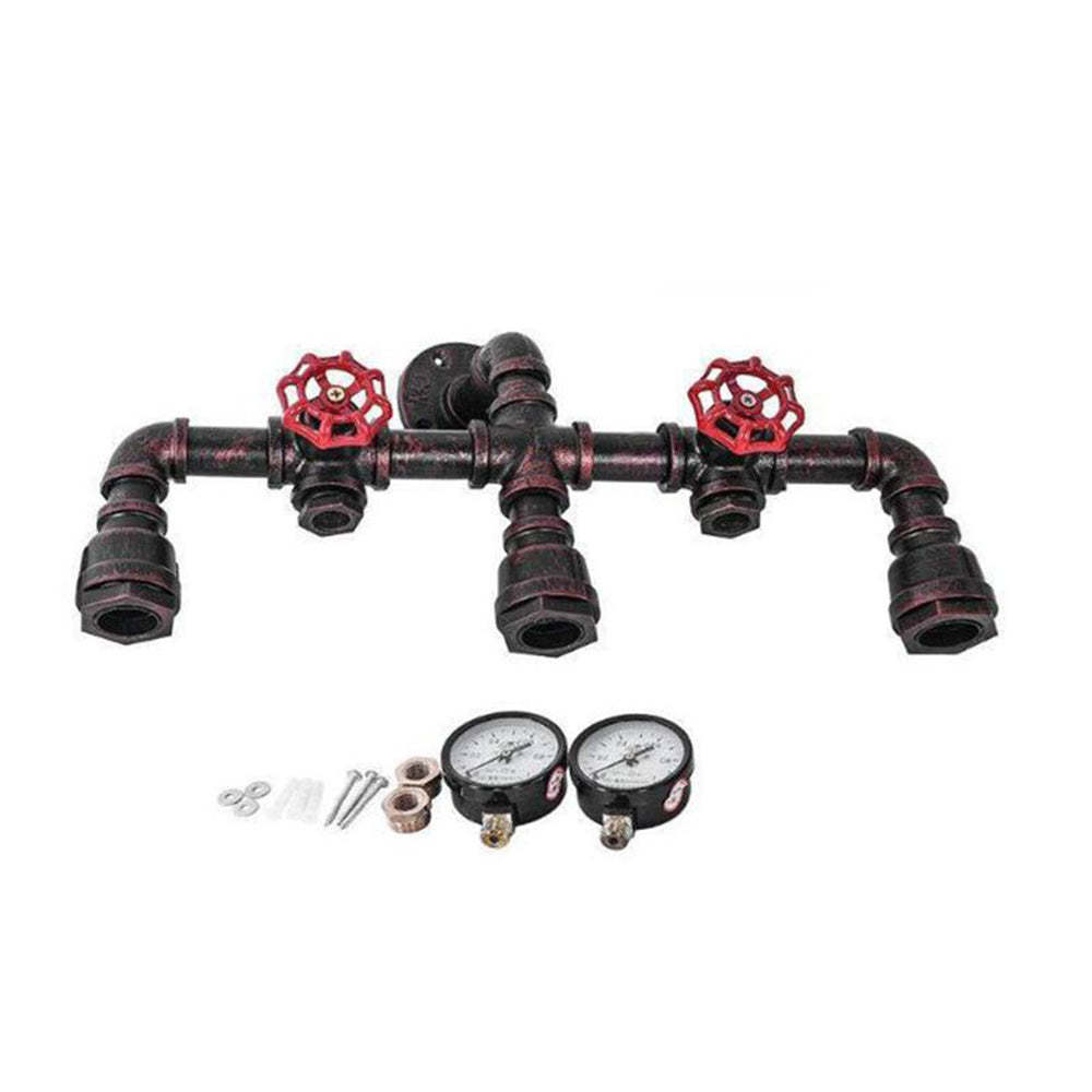 Alessio Industrial pipe Wall Lamp with gauges & valves