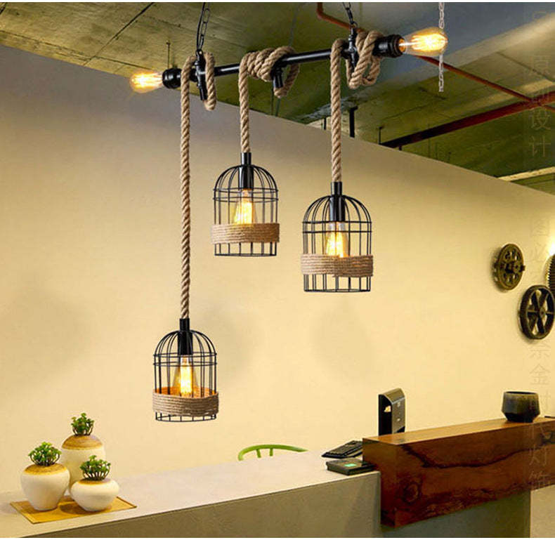 Epoch Retro Pendant Light with Rope Accent