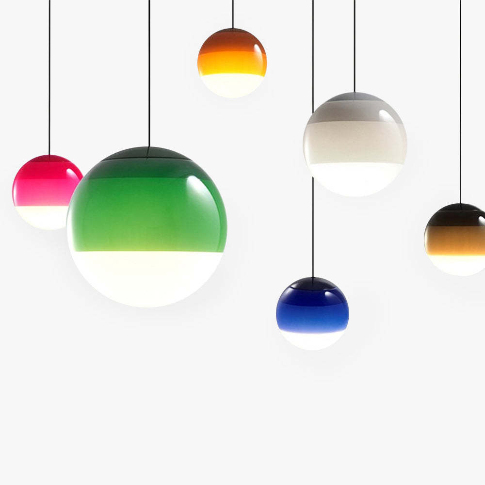 Colorful glass bubble pendant lights
