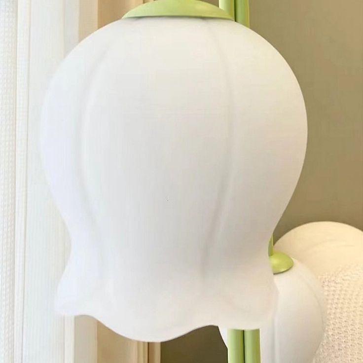 Lily Art Deco floor lamp, flower glass shade