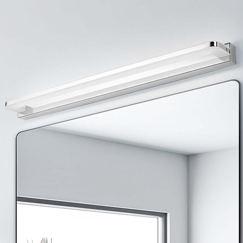Chrome Leigh Nordic wall lamp above mirror