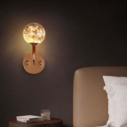 Starry Globe Wall Lamp - Art Deco Bedroom Lighting