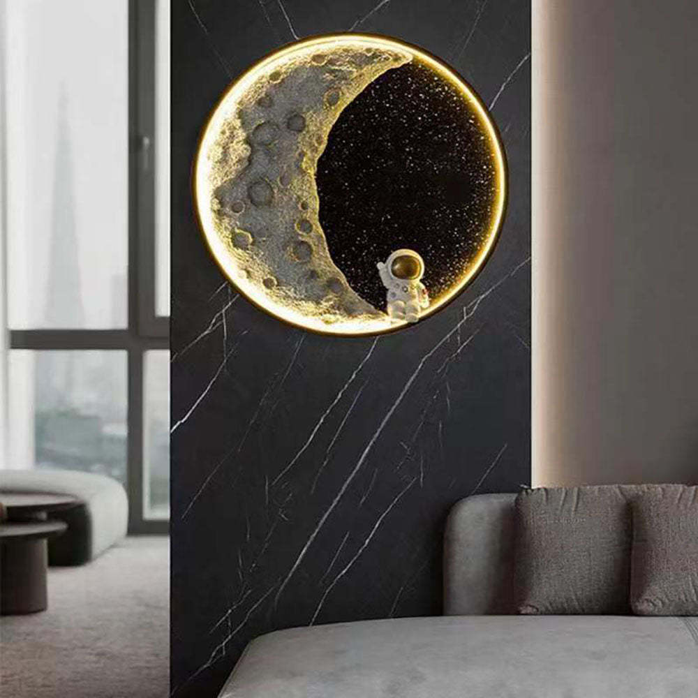 Elif astronaut moon wall lamp, modern metal fixture