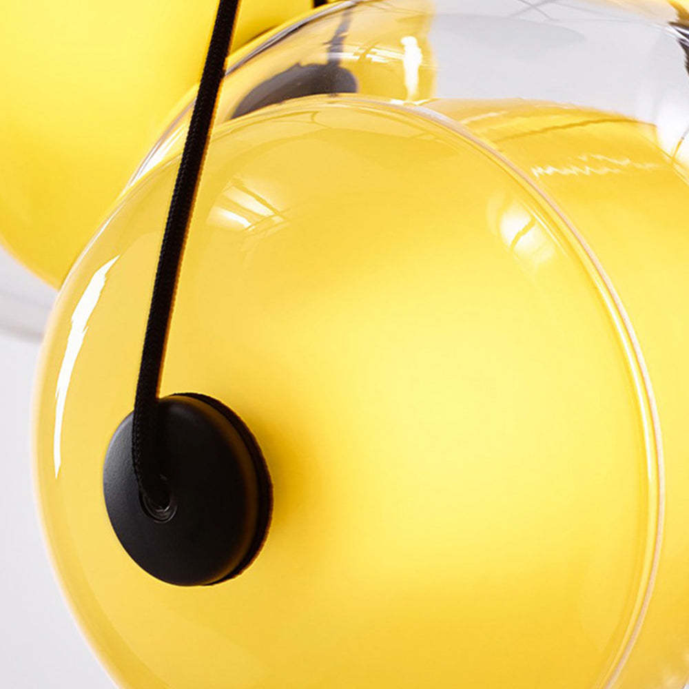 Yellow Hailie pendant light, modern glass lighting.