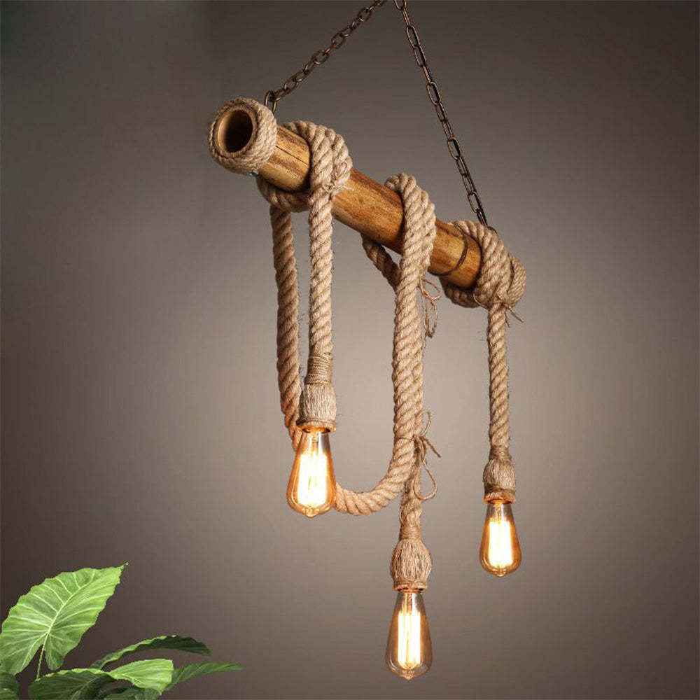 Alessio Pendant Light: Bamboo & Rope Lighting