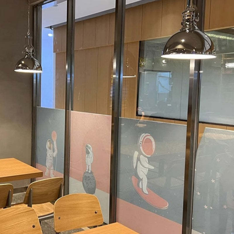 Chrome Alessio Industrial LED Pendant Light in a modern cafe.