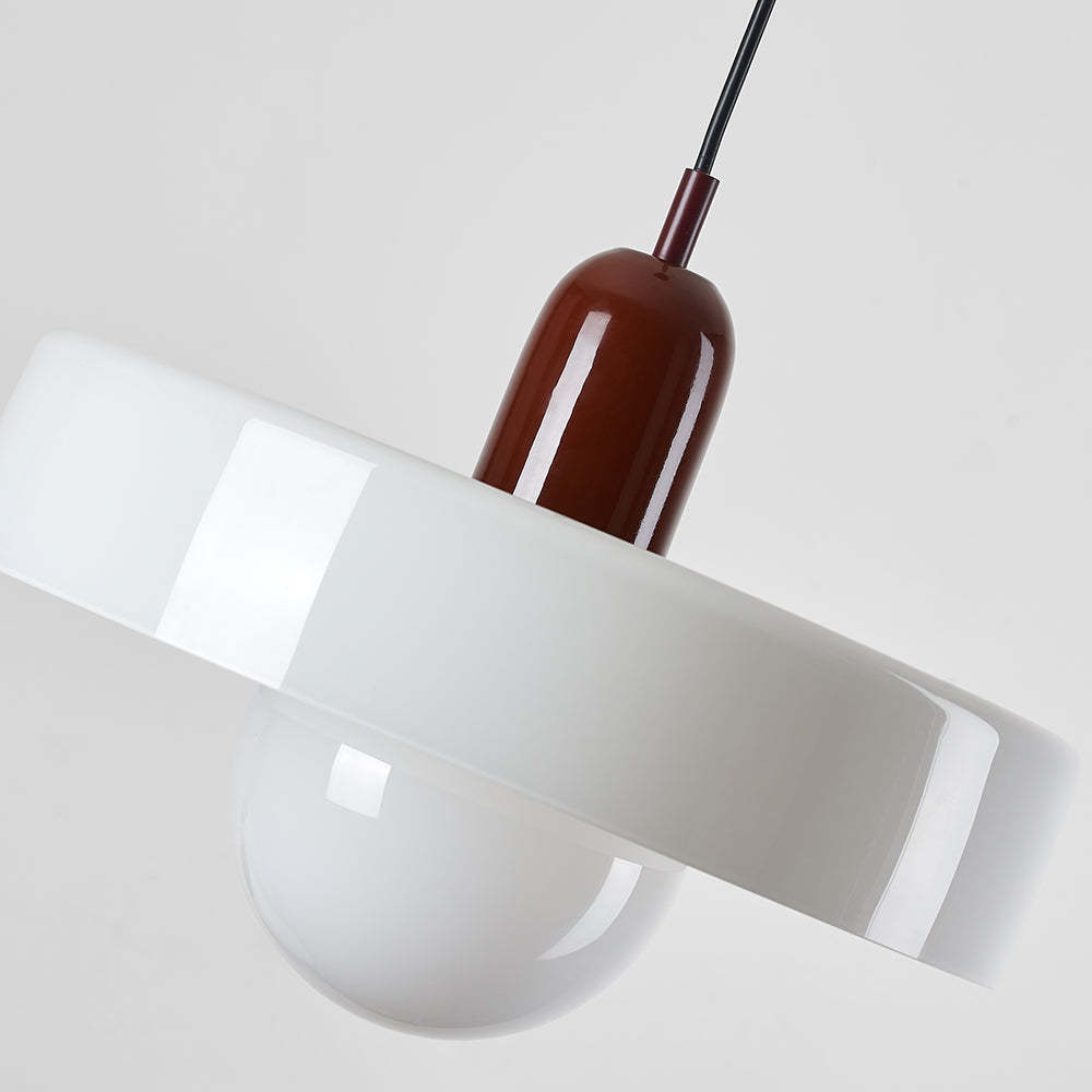 Las Sola Morandi pendant light, white glass shade