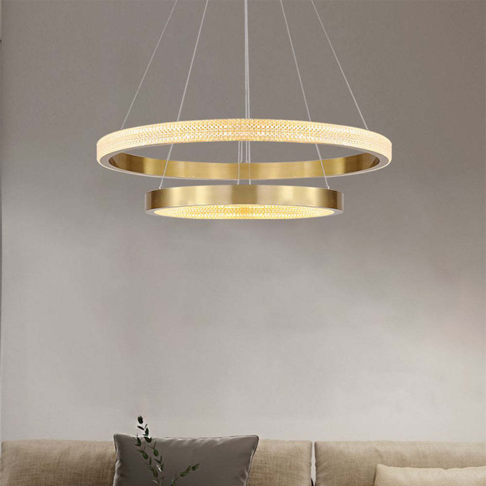 Kirsten Modern Ring Pendant Light, gold finish, for living room