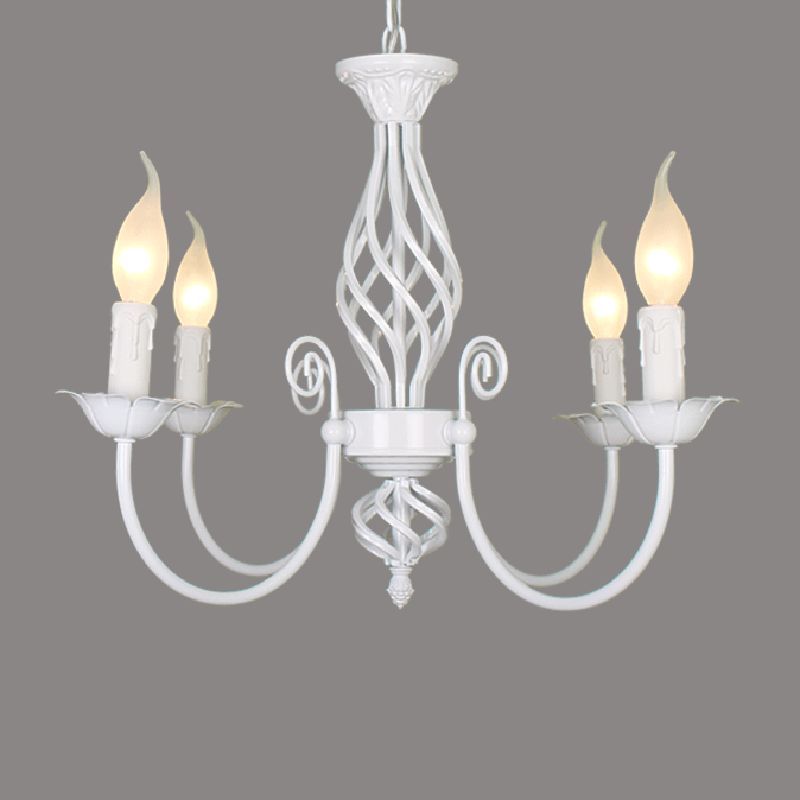 White Candle-Shaped Pendant Light for Restaurant