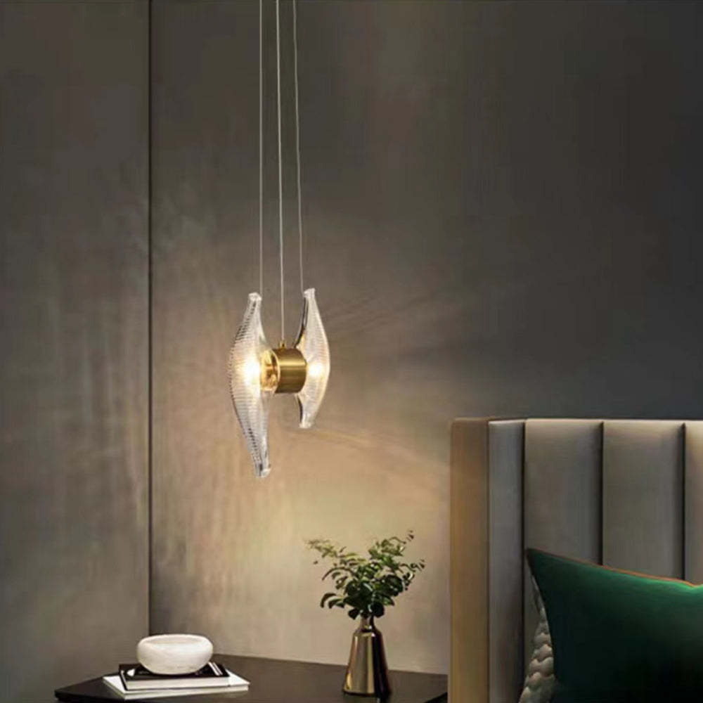 Kirsten pendant light in bedroom, warm lighting