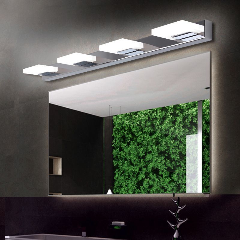 Leigh Square LED Vanity Wall Lamp in Modern Bathroom