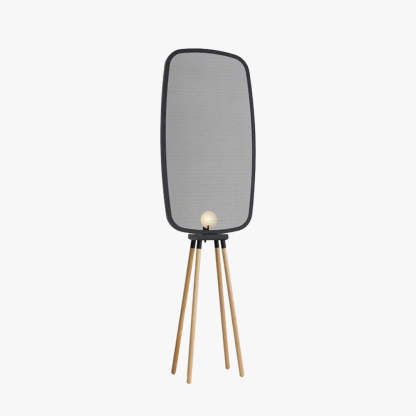 Cooley floor lamp: modern lighting with wood tripod base.