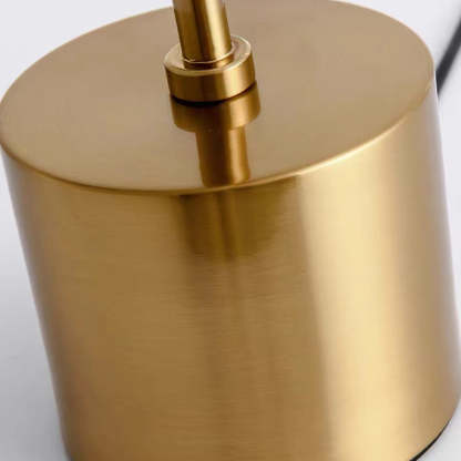 Edge Floor Lamp: Gold metal base detail, modern lighting