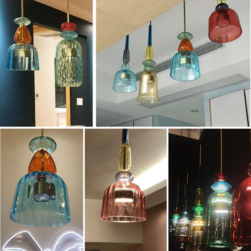 Hailie colorful pendant lights in various settings