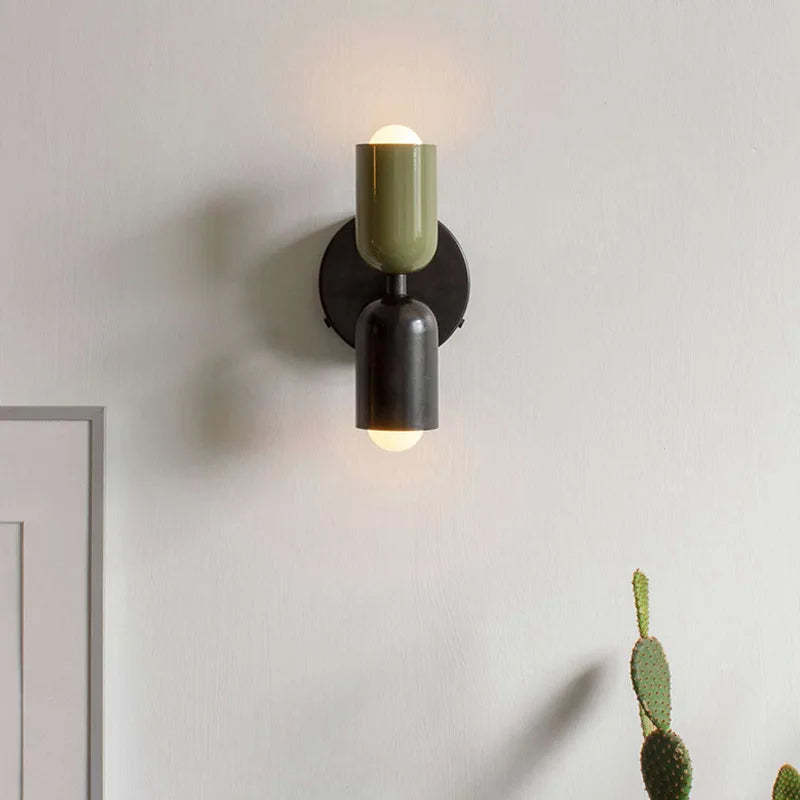 Two-tone Morandi wall lamp for contemporary lighting.