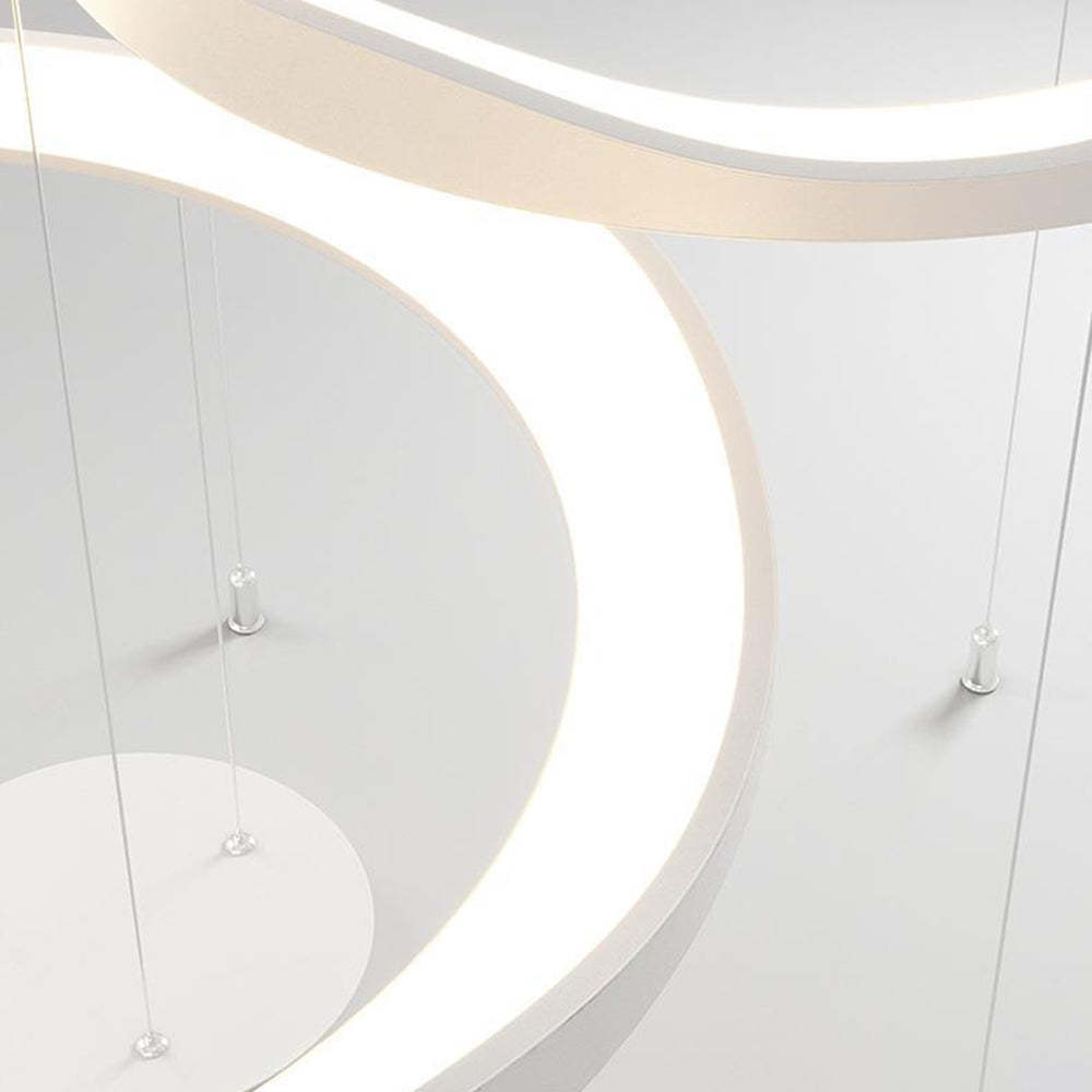 Modern white Arisha halo pendant light.