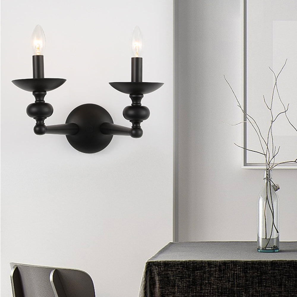 Black Alessio Candle Wall Lamp Chandelier
