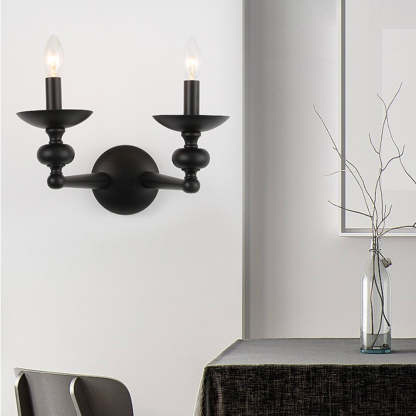 Black Alessio Candle Wall Lamp Chandelier