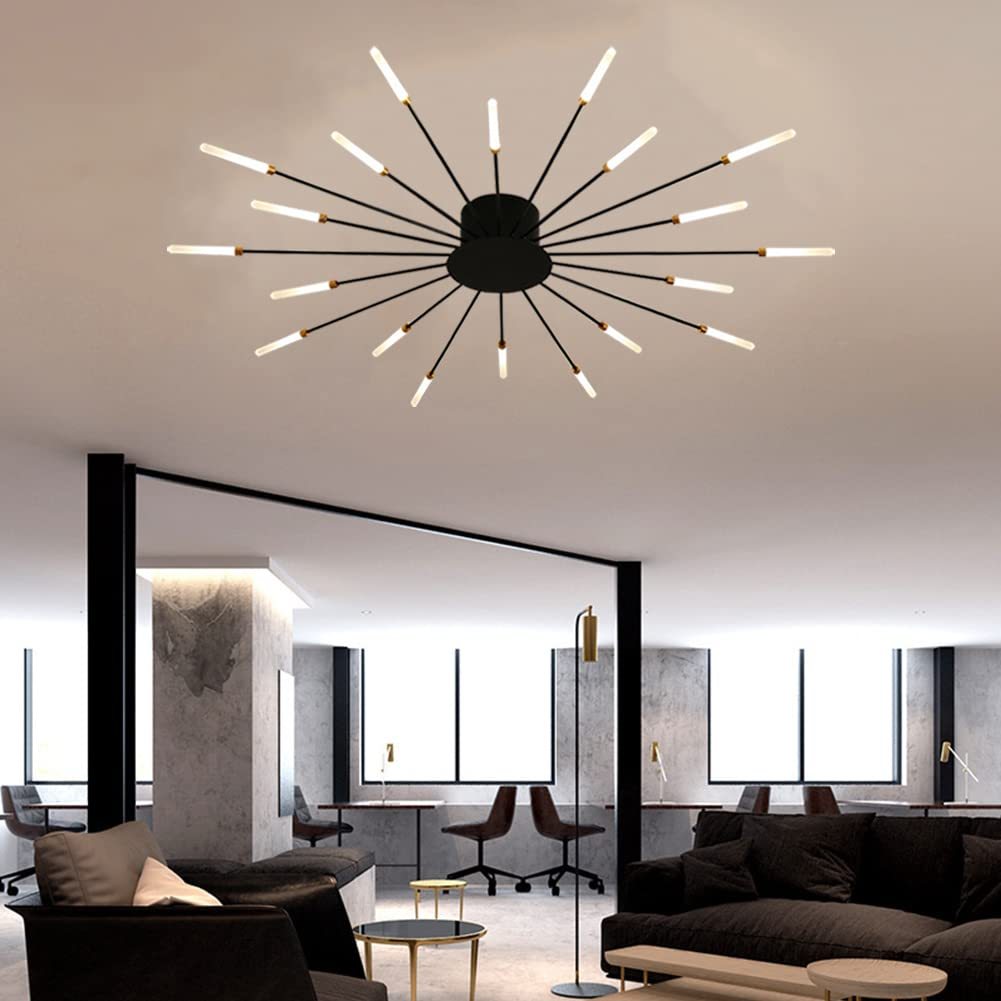 Lowry Fireworks flush-mount ceiling light in modern living room