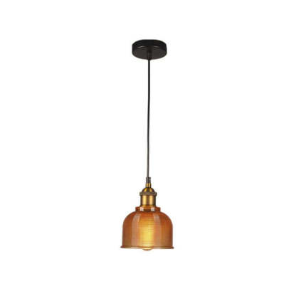 Amber Art Deco Pendant Light, Glass Shade