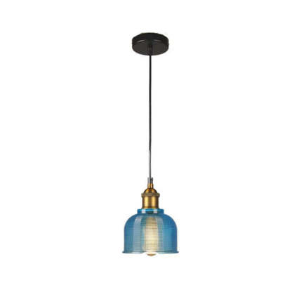 Blue Glass Art Deco Pendant Light