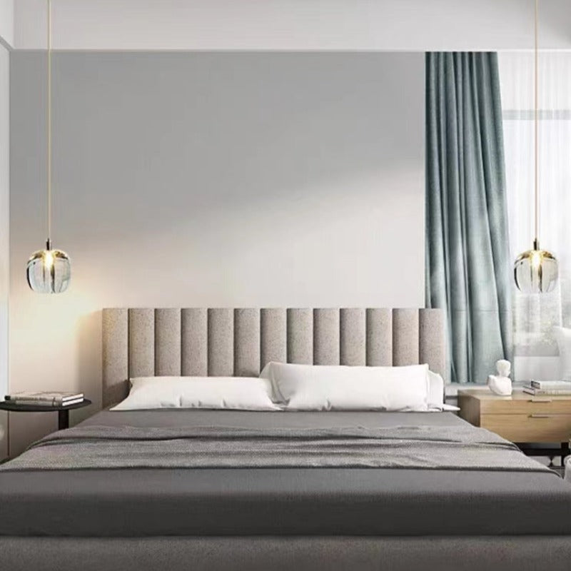 Bedroom with Hailie Glass LED Pendant Lights