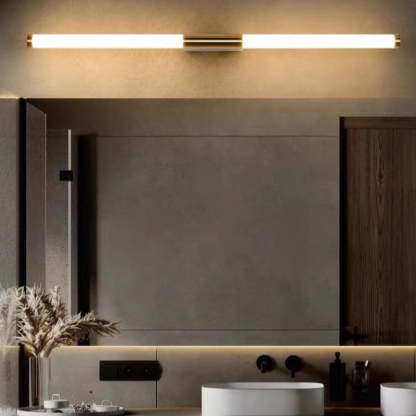 Leigh Minimalist Wall Lamp above sink.