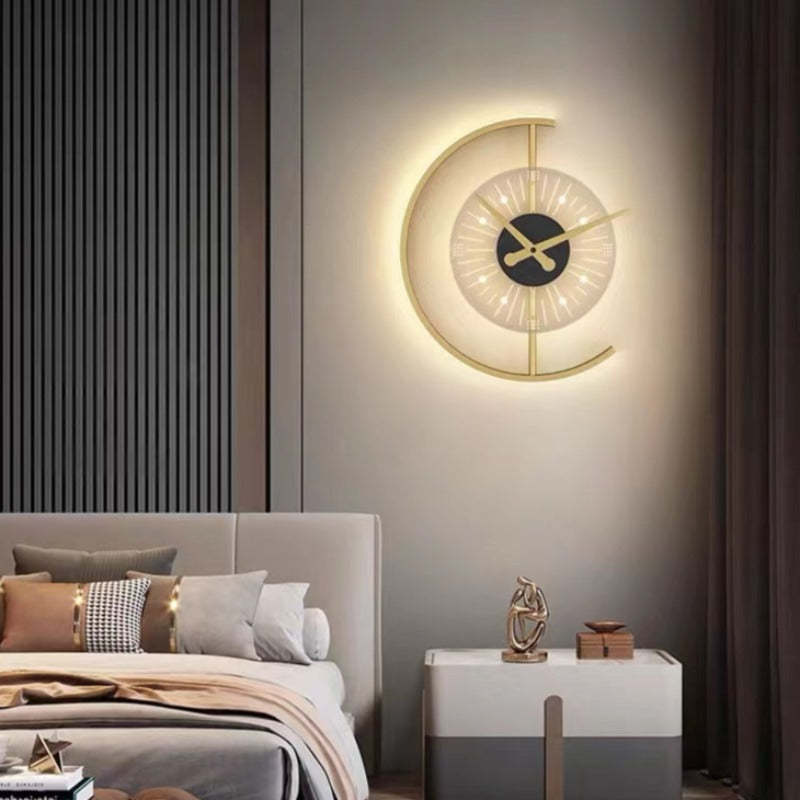 Nielsen Modern Clock LED Wall Lamp in Bedroom