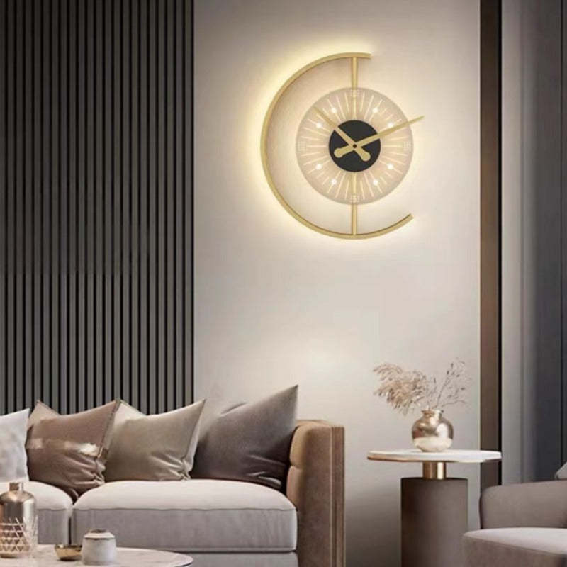 Nielsen Modern LED Wall Clock Lamp in Living Room