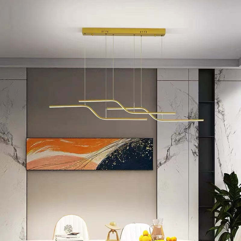 Gold Geometric Pendant Light for Dining Room