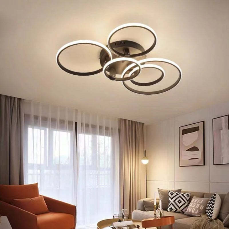 Lacey LED Ceiling Light Circle Ring in a modern living room
