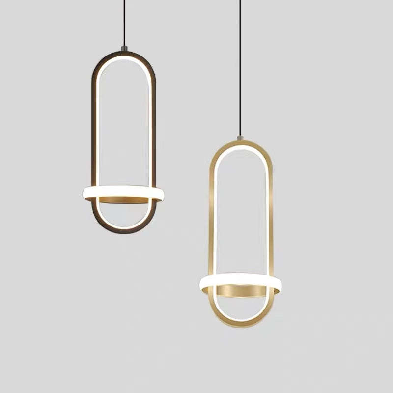 Modern Nyla LED Pendant Lights in Black and Gold Finish