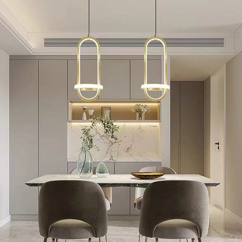 Modern dining room with Nyla LED pendant lights
