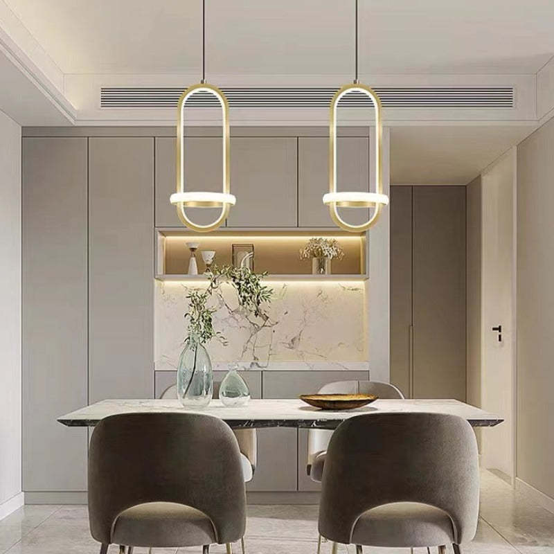 Modern dining room with Nyla LED pendant lights