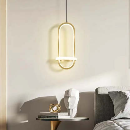 Modern minimalist pendant light with gold finish, Nyla design