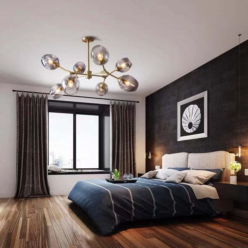 Modern bedroom with Valentina bubble pendant light
