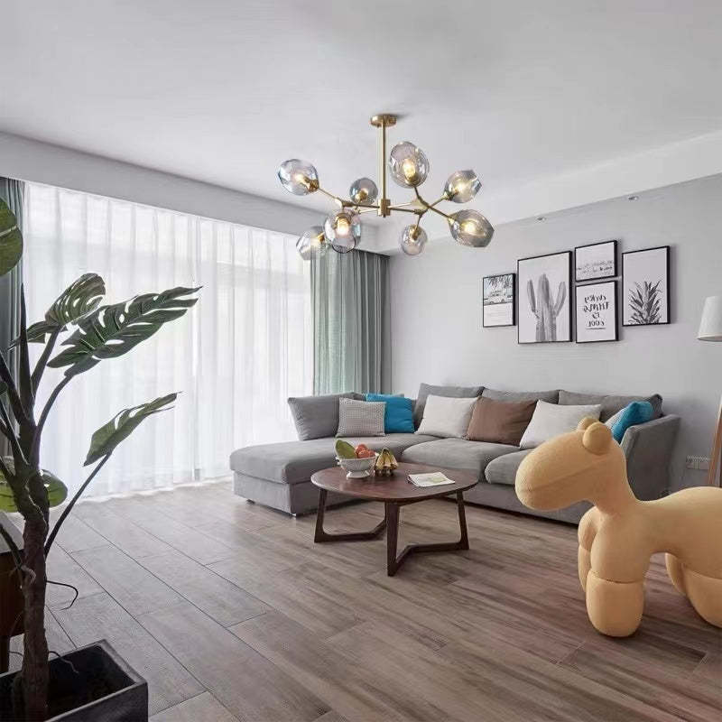 Modern living room with Valentina bubble pendant light