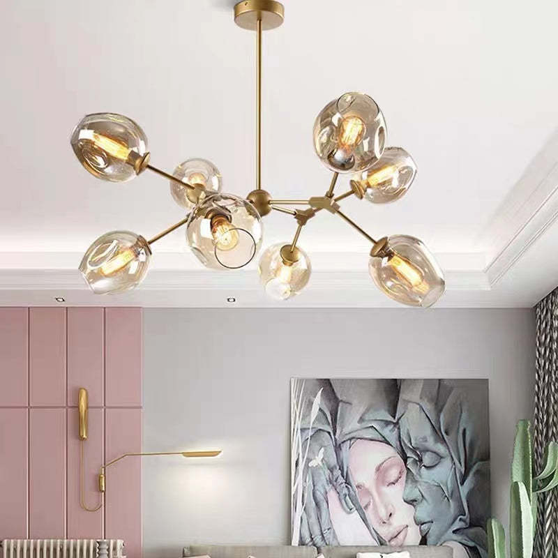 Modern bubble glass pendant light fixture