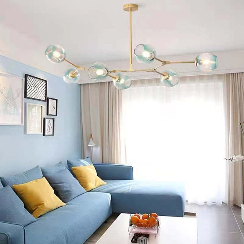Modern living room with Valentina bubble pendant light