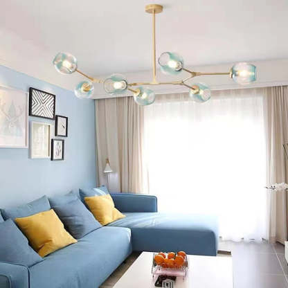 Modern living room with Valentina bubble pendant light