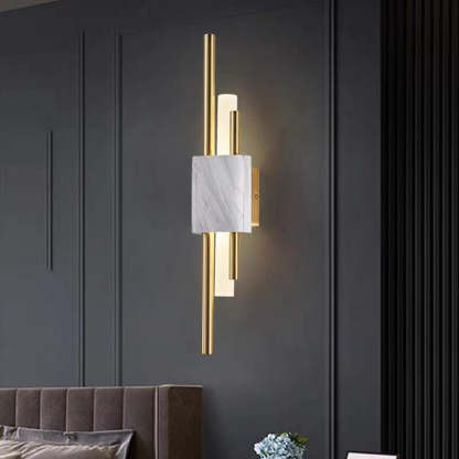 Alana LED Wall Lamp: Marble & Metal Modern Lighting