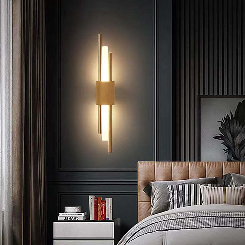 Alana LED Wall Lamp. Contemporary metal and marble design.
