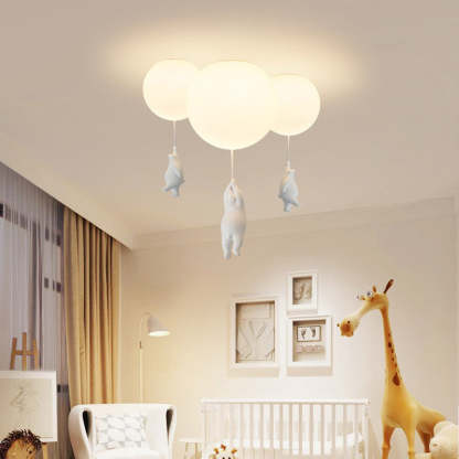 Fateh Bear Balloon Ceiling Light in nursery. Kid's lighting.