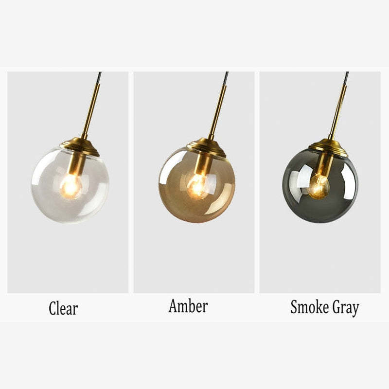 Valentina Bubble Glass Pendant Light in Clear, Amber, and Smoke Gray