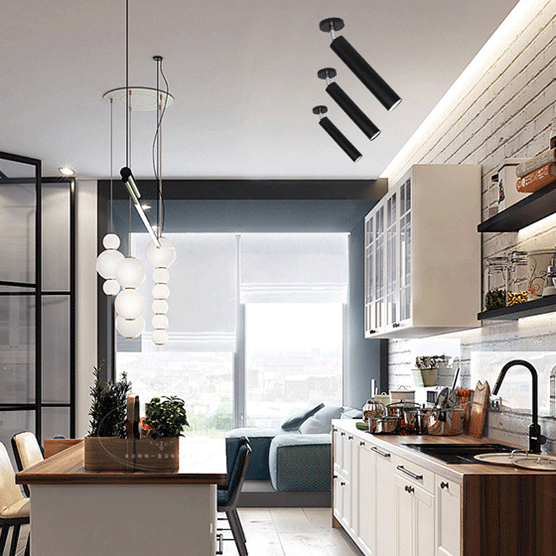 Black Freja tube spotlight in modern kitchen - Las Sola