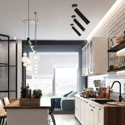 Black Freja tube spotlight in modern kitchen - Las Sola