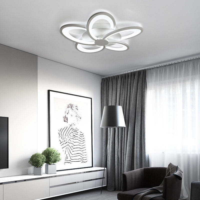 Hana Flower Shape Ceiling Light in modern living room setting