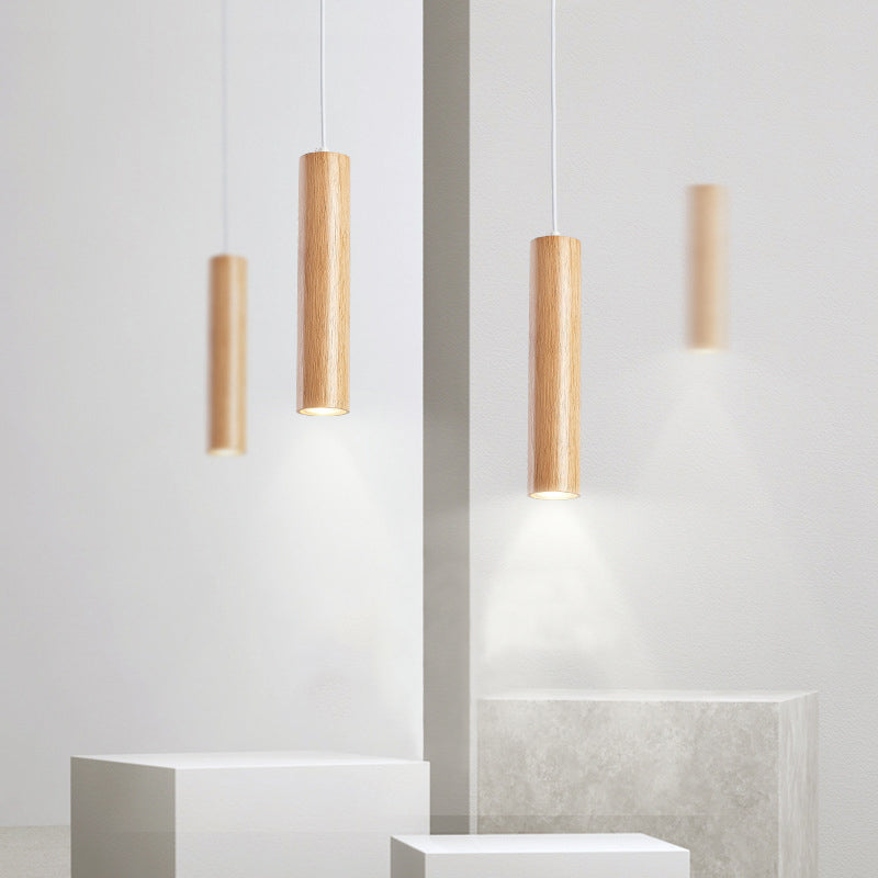 Ozawa cylindrical wood pendant light for home lighting